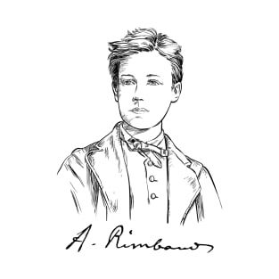 Arthur Rimbaud, French poet, Portrait, Signature T-Shirt