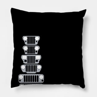 Jeep Grills Silver Logo Pillow