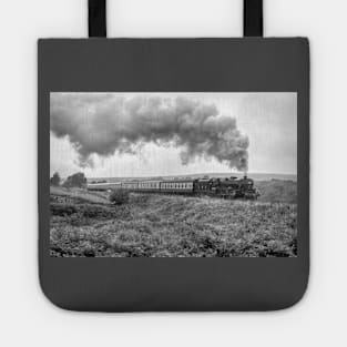 Black 5 on a Misty Day - Black and White Tote