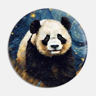 Cute Panda Animal Painting in a Van Gogh Starry Night Art Style Pin