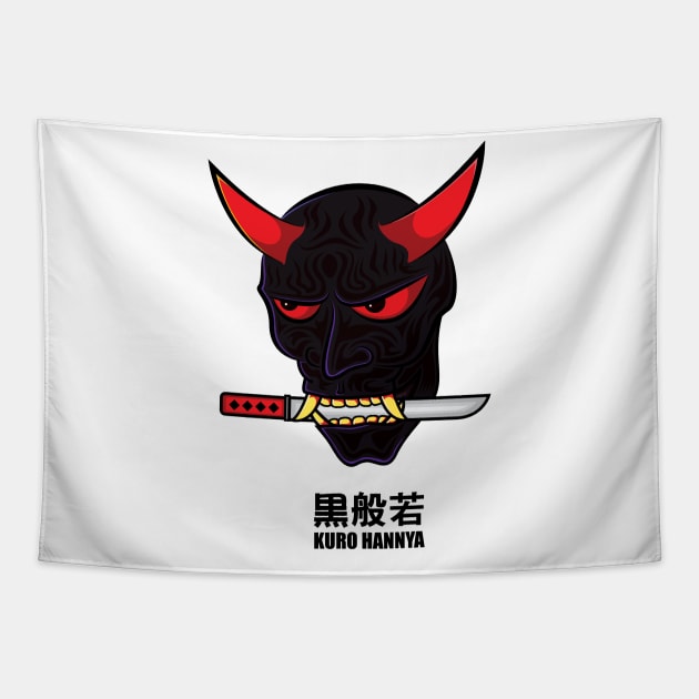 Kuro Hannya (黒般若) Tapestry by Orthros_Arts