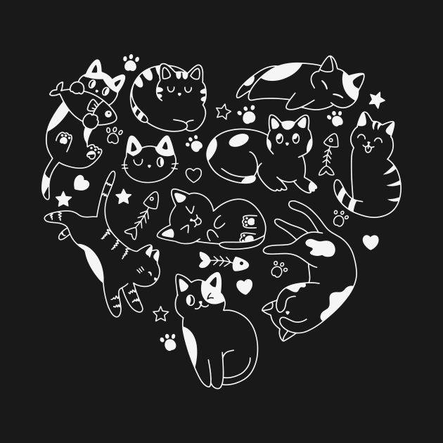 Cute cats in a heart shape by Fun Planet