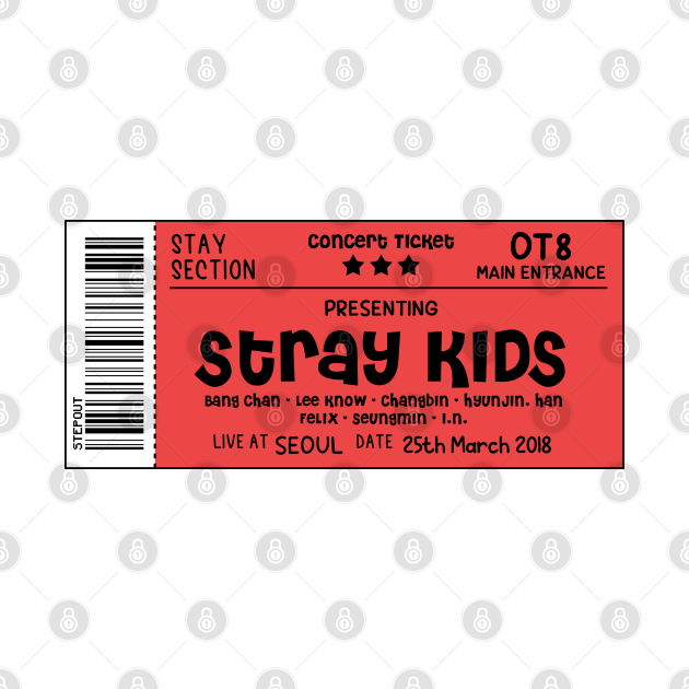 STRAY KIDS Concert Ticket Stray Kids TShirt TeePublic
