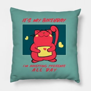 Cat Birthday, Mothers Day, Mum Gift, Mom's Gift Pillow