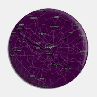 Glasgow deep purple map Pin