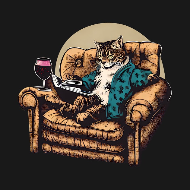 Cat sitting on the sofa by Calisi