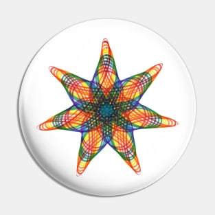 Spirograph Pride Pattern: LGBTQIA+ Pin