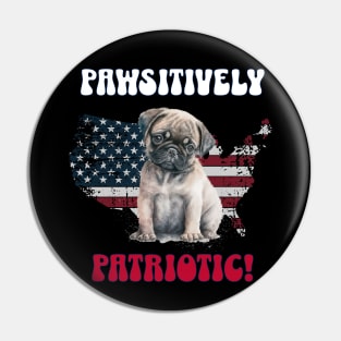 4th of July Independence Day Patriotic French Bulldog Funny Design for Dog Lovers Pin