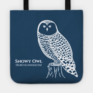 Snowy Owl with Common and Scientific Names - owl lovers bird design Tote
