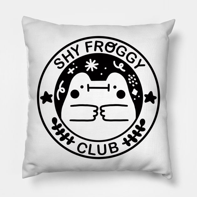 Shy Froggy Club Pillow by Figberrytea