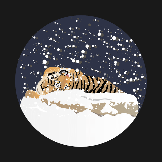 Siberian Tiger Playing with Snow by NorseTech