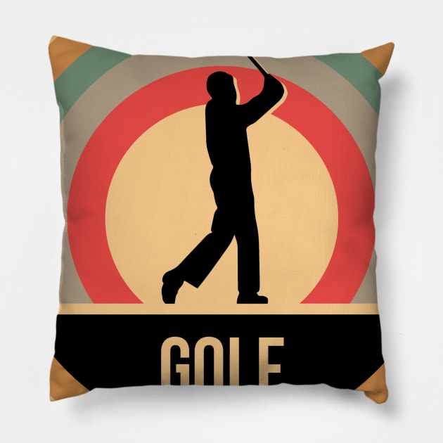 Retro Vintage Golf Gift For Golfers Pillow by OceanRadar