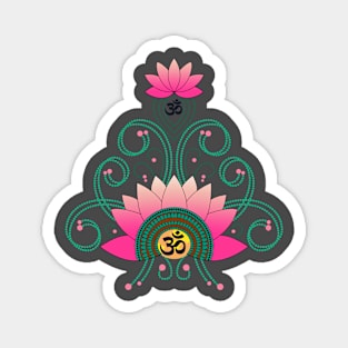 OM: Lotus and Rangoli Magnet