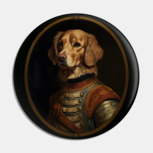 Victorian Noble Golden Retriever - Oil Painting Style Pin