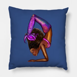 Mermaid handstand Coco the Magical rainbow mermaid doing an underwater handstand. Afro hair and caramel brown skin Pillow