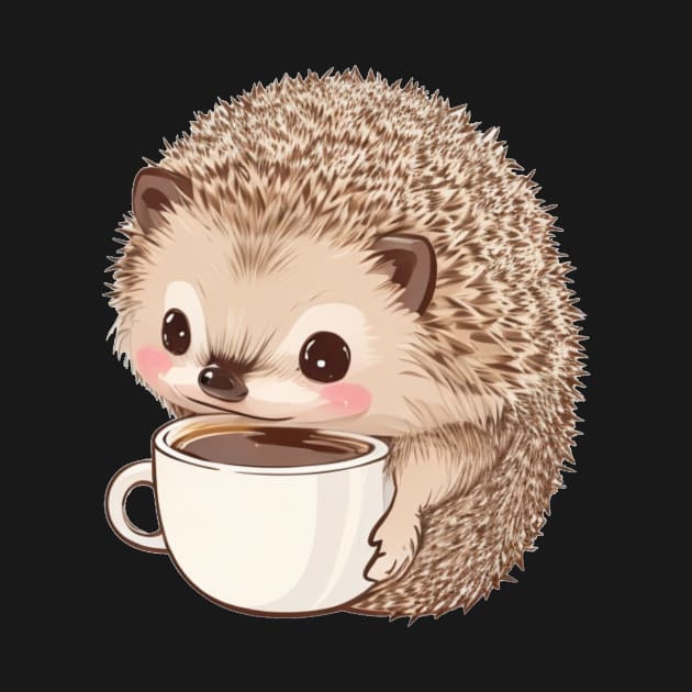 Cute hedgehog with coffee by Majkel&Majkel