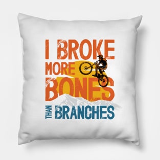 Mountain biking through the woods Pillow