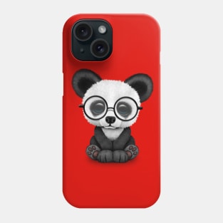 Cute Panda Bear Cub with Eye Glasses Phone Case