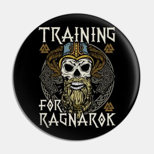 Training for Ragnarök Viking T-Shirt Pin