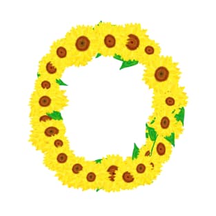 Sunflowers Initial Letter O (White Background) T-Shirt