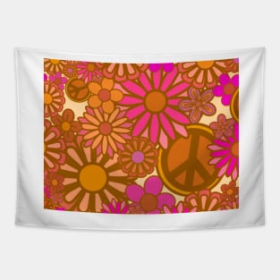 Orange flower power Tapestry