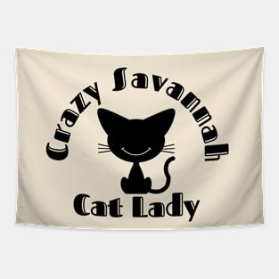 Crazy Savannah Cat Lady Tapestry