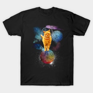 Cat Heads in Outer Space Funny Galaxy Pattern Leggings