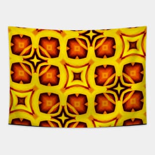 Bright Yellow Expressionist Art Yellow Rose Pattern 6 Tapestry