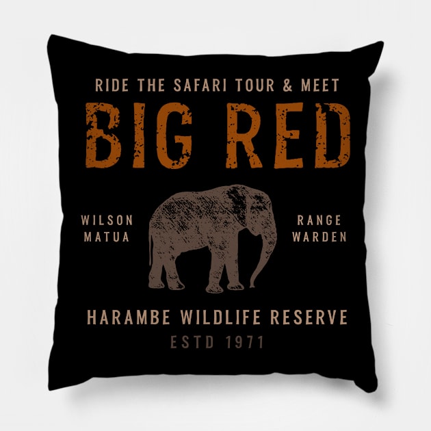 Meet Big Red Animal Kingdom Harambe Safari Tour Pillow by GoAwayGreen