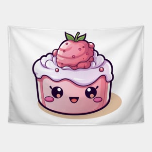 Cute Kawaii Manga Cake Design - Sweet Delight for Manga Lovers Tapestry