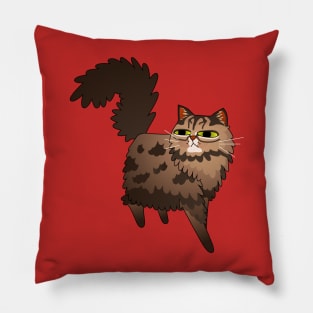 Fluffy Brown Tabby Cat Pillow