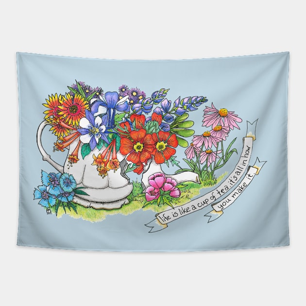 Life is Like a Cup of Tea Tapestry by toylibrarian