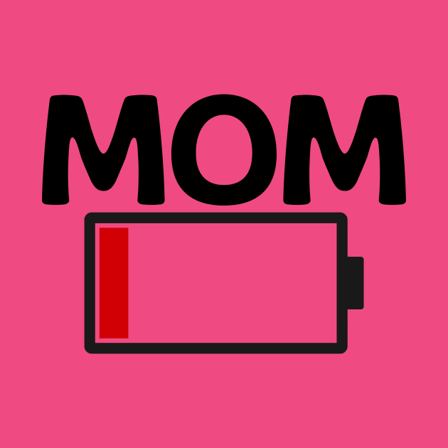 Woman Mom Battery Low Funny Sarcastic Graphic Tired Parenting Mother by Rizstor