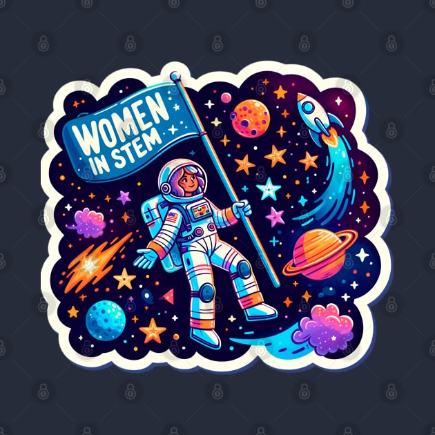 Out of this World: Women in STEM Space Adventurer Astronaut Girl by PuckDesign