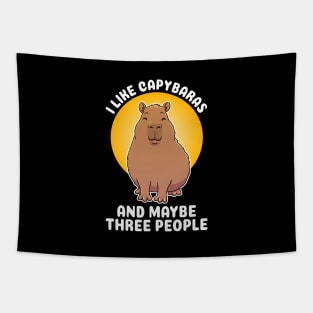 I like Capybaras and maybe three people Quote Tapestry