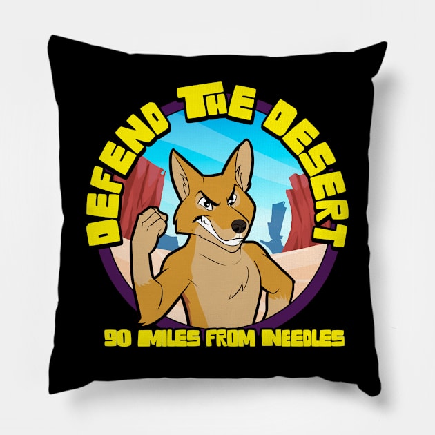 coyote defender Pillow by 90milesfromneedles
