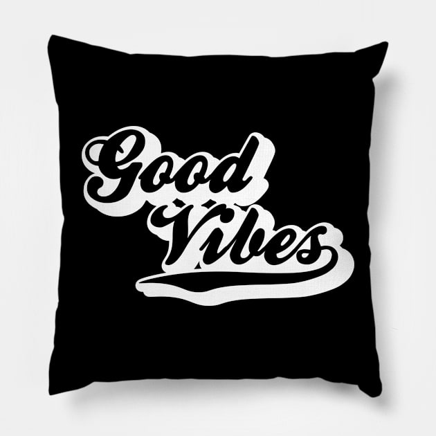 Good Vibes White Pillow by KevinWillms1