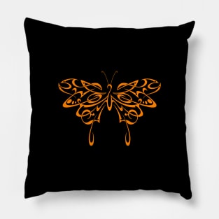 Tribal butterfly (orange) Pillow