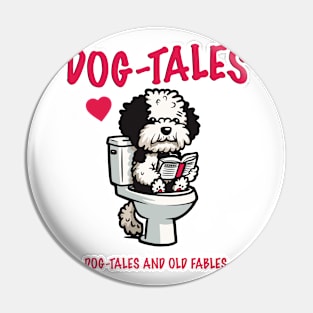 Dog reading on the toilet 95010 Pin