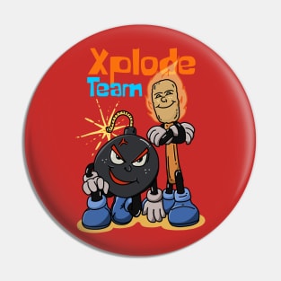 Explode team mascot Pin