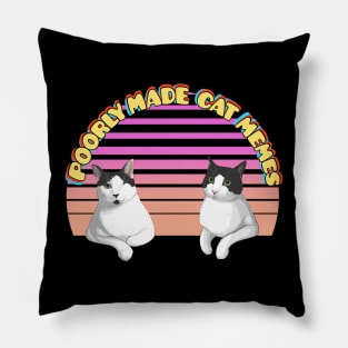 Rambo and Colonel from Poorly Made Cat Memes Pillow