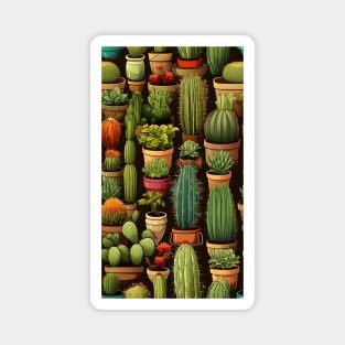 Cactus man gift art Magnet