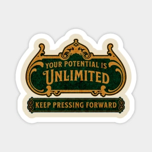 Unlimited Potential – Vintage Inspirational Typography Design Magnet
