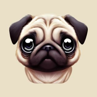 Small Version - Adorable Pug Artwork T-Shirt