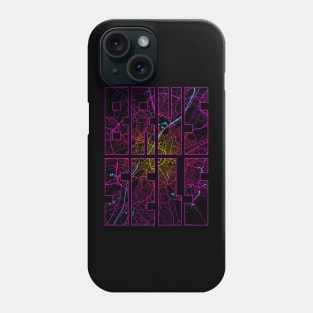 Brussels, Belgium City Map Typography - Neon Phone Case