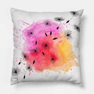 Spalsh of Warm Colors with Whimsical Dreamy Flowers Pillow