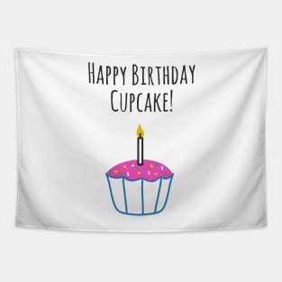 Happy Birthday Cupcake Tapestry