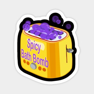 Retro inscription "Spicy bath bomb" Magnet