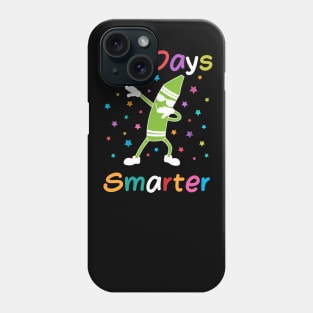 100 Days Smarter 100th Day of School Dabbing Crayon Phone Case