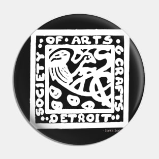 Detroit Society of Arts and Crafts Logo - White Pin